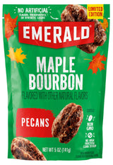 Maple Bourbon Pecans – Gourmet Hostess Gift for Thanksgiving Entertaining, Resealable 5oz Pouch