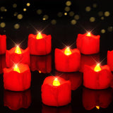 Homemory 24-Pack Drip Style LED Tea Lights – Spooky Black Halloween Candles Gift Set for Hosts, Brides & Gothic Home Decor Lovers