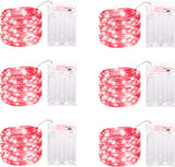 LuminGlow LED Fairy Lights – Flameless Nursery & Kids Room Night Light, Cool-Touch Battery String Lights 6 Pack with 6H Auto Timer