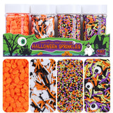 Halloween Sprinkles - Thoughtful Hostess Gift for Halloween Party Entertainers, 4-in-1 Edible Sprinkle Jar 320g