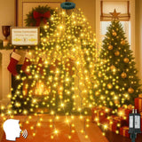 Cascadia Lights Smart Christmas Tree Lights for Cozy Bedroom & Mantel Decor, Warm White Waterfall Lights with Voice Control and 6h Timer