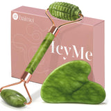 BAIMEI IcyMe Jade Roller & Gua Sha Set – Bedtime Facial Massage Ritual for Women, Cooling Depuffing & Tension Relief