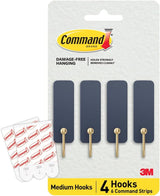 Command Medium Wire Hook Practical Birthday Gift for Mom, Rental-Safe Adhesive Hooks in Rosemary