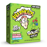 Warheads Singles To Go Sour Drink Mix – Lunchbox Water Flavoring Sticks for Kids, Zero Sugar Variety Pack