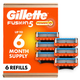Gillette Fusion5 Power Blade Cartridges – Gentle Men's Grooming for Irritation-Free Mornings