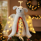 iHeartDogs Christmas Miracle Angel – Battery-Powered Flame-Free Tree Topper Safe for Kids and Pets