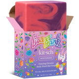 Kitsch x Lisa Frank Dancing Dreams Body Wash Bar – Plastic-Free Bathroom Vanity Swap, Solid Shea Butter Cleanser Bar with Apricot Seeds