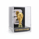 Polished Gold FIFA Trophy for Living Room – Sophisticated Sports Memorabilia with Protective Acrylic Case