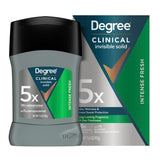 Degree Clinical Strength Antiperspirant Deodorant for Men 96-Hour Invisible Solid 5x Sweat Protection Intense Fresh for Hot and Humid Climates