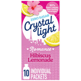 Crystal Light Hibiscus Lemonade Powdered Drink Mix – Mindful Low-Calorie Hydration for Bedside Reading Ritual, 10 Single-Serve Packets