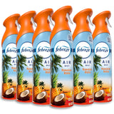 Febreze Air Mist Hawaiian Aloha – One-Press Room Deodorizer for Clutter-Free Living, 8.1oz 6-Pack