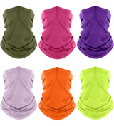 Fuinloth Neck Gaiter 6 Pack - Hiking & Cycling UV Face Cover for Trail and Open-Air Adventures