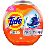 Tide PODS Downy 4-in-1 Laundry Detergent Pods for Fresh-Smelling Bedroom Linen Closets, 57 Count
