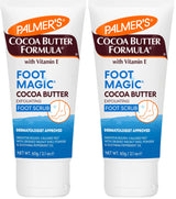 Palmer's Foot Magic Exfoliating Foot Scrub with Vitamin E – Nightly Self-Care Ritual for Sore, Tired Feet, Peppermint Cocoa Butter Pedicure Prep
