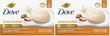 Dove Beauty Bar Soap with Shea Butter – One Bar Replaces Three Bottles, Streamlined Bathroom Countertop Cleanser
