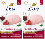 Dove Revitalizante Cherry & Chia Milk Bar – Aromatherapy Bath Time Reset for Stress Relief, 6 Bars