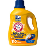 ARM & HAMMER Baking Soda Fresh Liquid Laundry Detergent, Sparkling Fresh Scent, 110 Loads, 110 Fl Oz, High-Load Bulk Detergent for Remote Workers Managing Work and Family Laundry