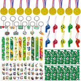 Happyhapi Soccer Birthday Supplies – 10-Set Kids Party Favor Kit with Keychains, Tattoos, and Bags for Nursery and Playroom Gatherings