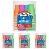 Hefty Party On Disposable Party Cups – Shatter Resistant Drinkware for Crowded Family Gatherings, Durable HIPS 76 Count