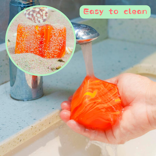 thermoplastic rubber (tpr) construction for soft, dough-like feel and tear resistance