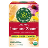 Traditional Medicinals Organic Immune Zoom Lemon Ginger Tea - Bedside Nightstand Tea for Evening Wind-Down Ritual