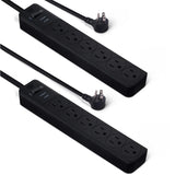Amazon Basics Surge Protector Power Strip – Dorm Room Electronics Safety, 2-Pack 6-Outlet Strips with Built-In Circuit Breaker