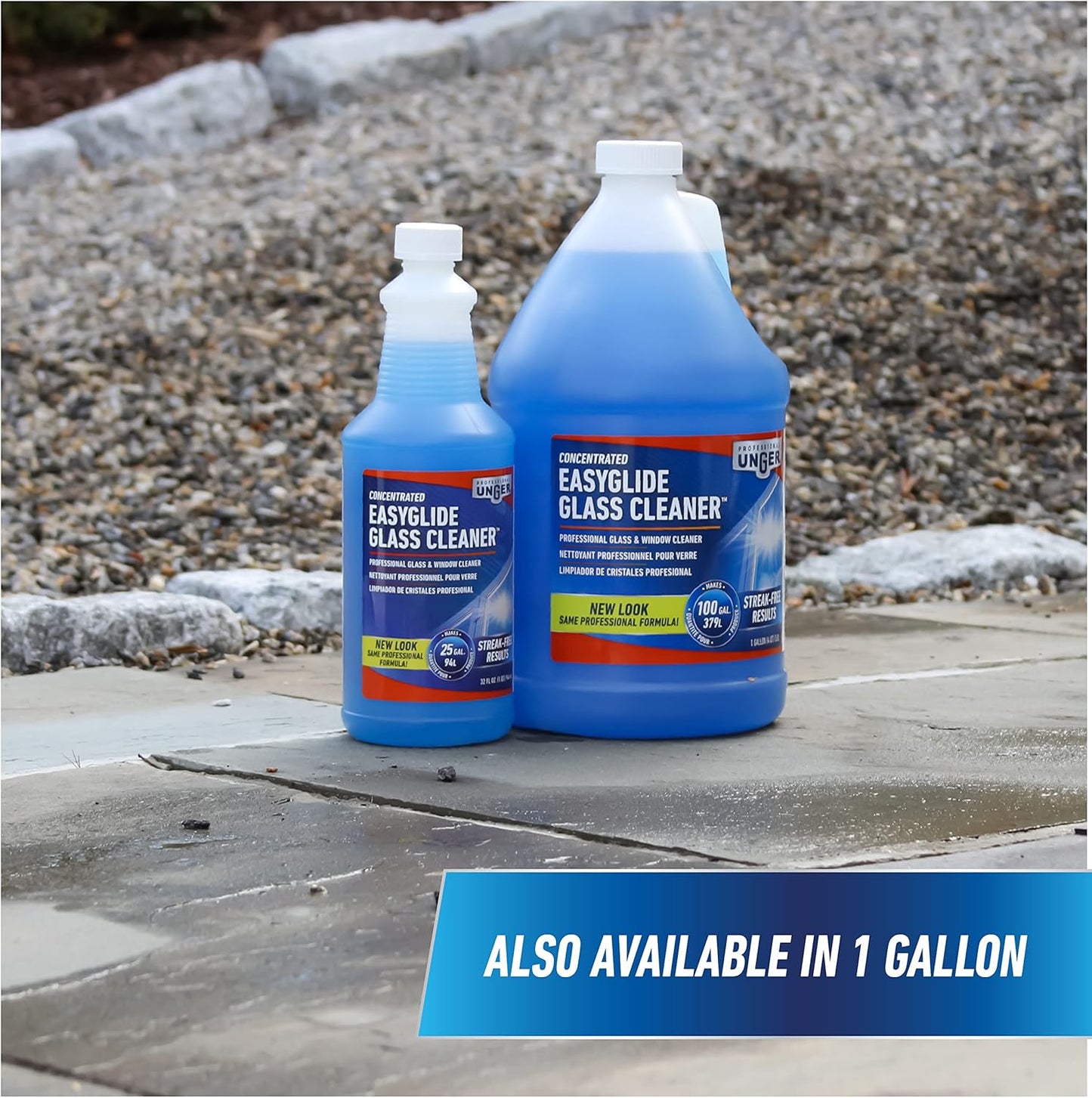 Unger Professional Streak-Free Window Cleaner – Low-Irritation Unscented Concentrate for Family Homes