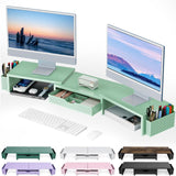 gianotter Dual Monitor Riser – Clutter-Free Desk Organizer for Hybrid Workers and Focused Study Sessions