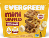 Evergreen Peanut Butter Banana Bread Waffles – Kid-Approved Whole Grain Breakfast for School Mornings, 9 Frozen Waffles with Hidden Veggies