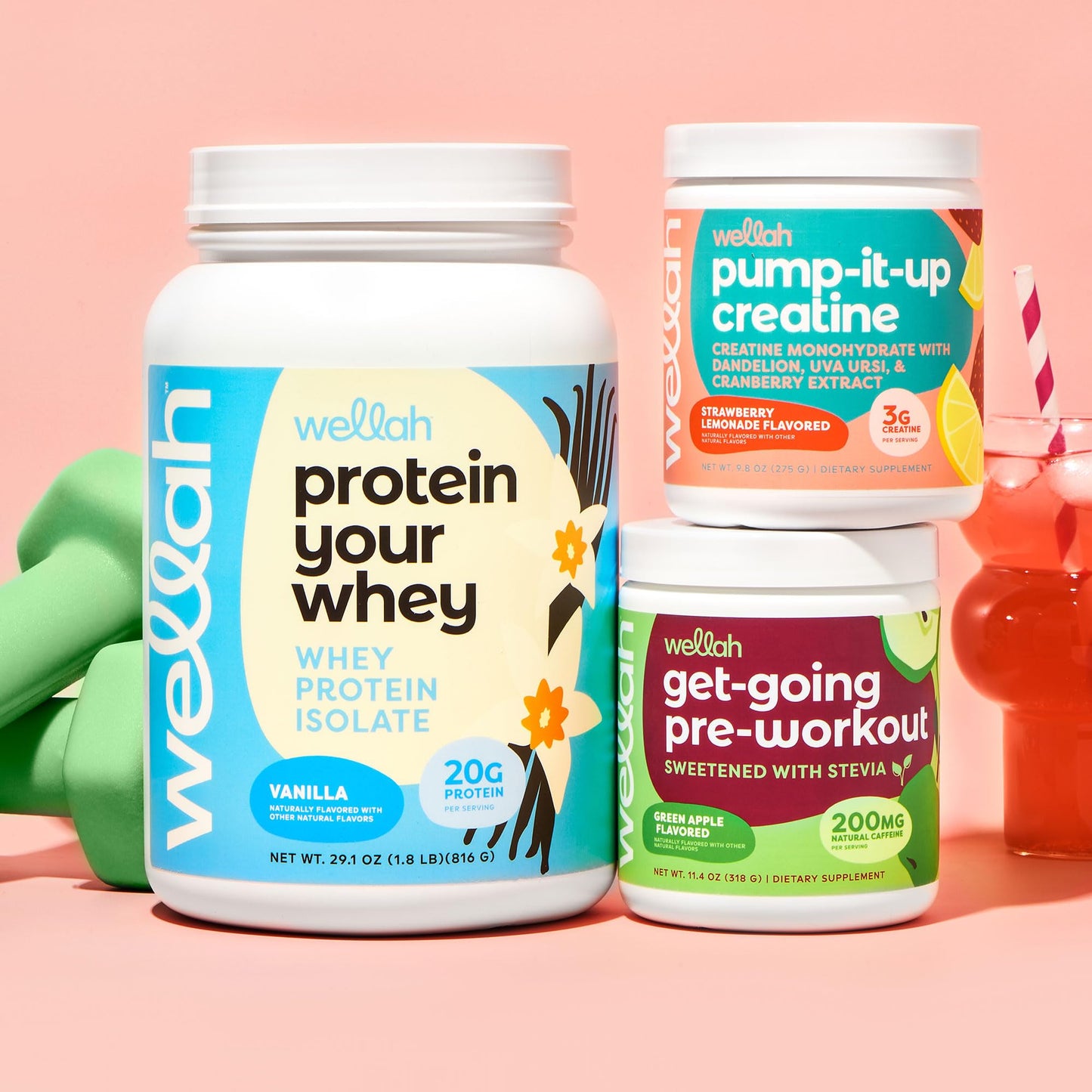 Wellah Pump-It-Up Creatine — Evening Wind-Down Ritual Supplement for Women Focused on Mindful Recovery