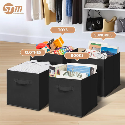 wide fabric drawer handles on each cube for easy pull-out access