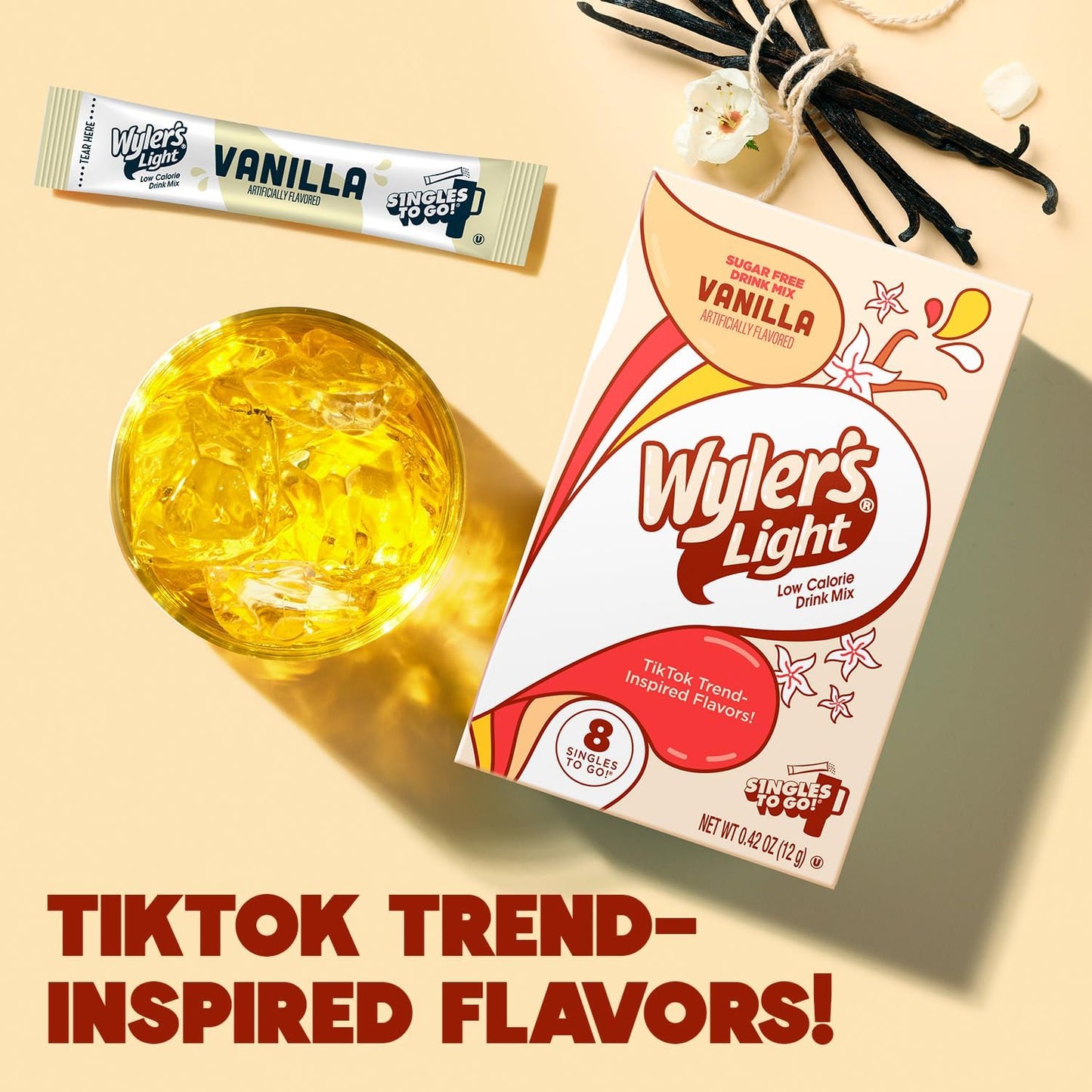 Wyler's Light Vanilla Singles to Go - Single-Serve Packets for Clutter-Free Kitchen Counters