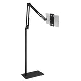 Heavy-Base Tablet Floor Stand – 55 Inch Adjustable Holder for Home Studio Vlogging and Bedside Productivity