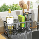 Cisily Rustproof Sponge Caddy – Uncluttered Countertop Solution, No-Install Stainless Steel Tray