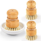 SUBEKYU Natural Bristle Scrub Set – Slow-Living Kitchen Essential, Microplastic-Free Dish Care