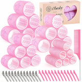 50-Piece No Heat Roller Kit with Clips – Beginner-Friendly Curling Set for Young Adults and Students