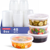 GUSTO 32 oz Plastic Deli Containers with Lids – Simple See-Through Storage for Less-Is-More Home Living