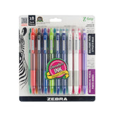Zebra Pen Z-Grip Retractable Pen and Pencil Set for Meeting Notes, 18-Pk Skip-Free Ink and HB Lead Combo for Office Cubicle