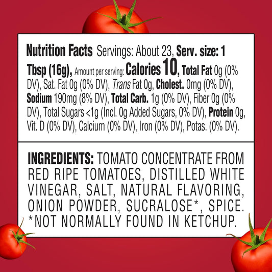 zero added sugar formulation sweetened only by natural tomato sugars