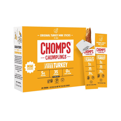 0.5 oz individually portioned snack stick delivering 5g protein, 0g sugar, and 35 calories