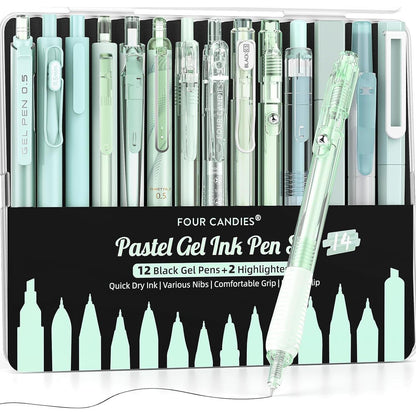 0.5mm fine-point retractable gel pen with quick-drying, smudge-resistant ink