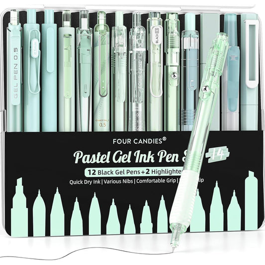 0.5mm fine-point retractable gel pen with quick-drying, smudge-resistant ink