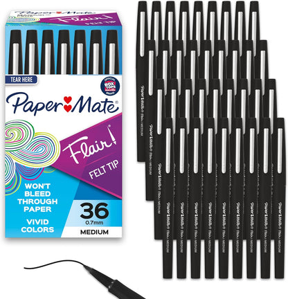 0.7mm medium point felt tip for clear, expressive lines