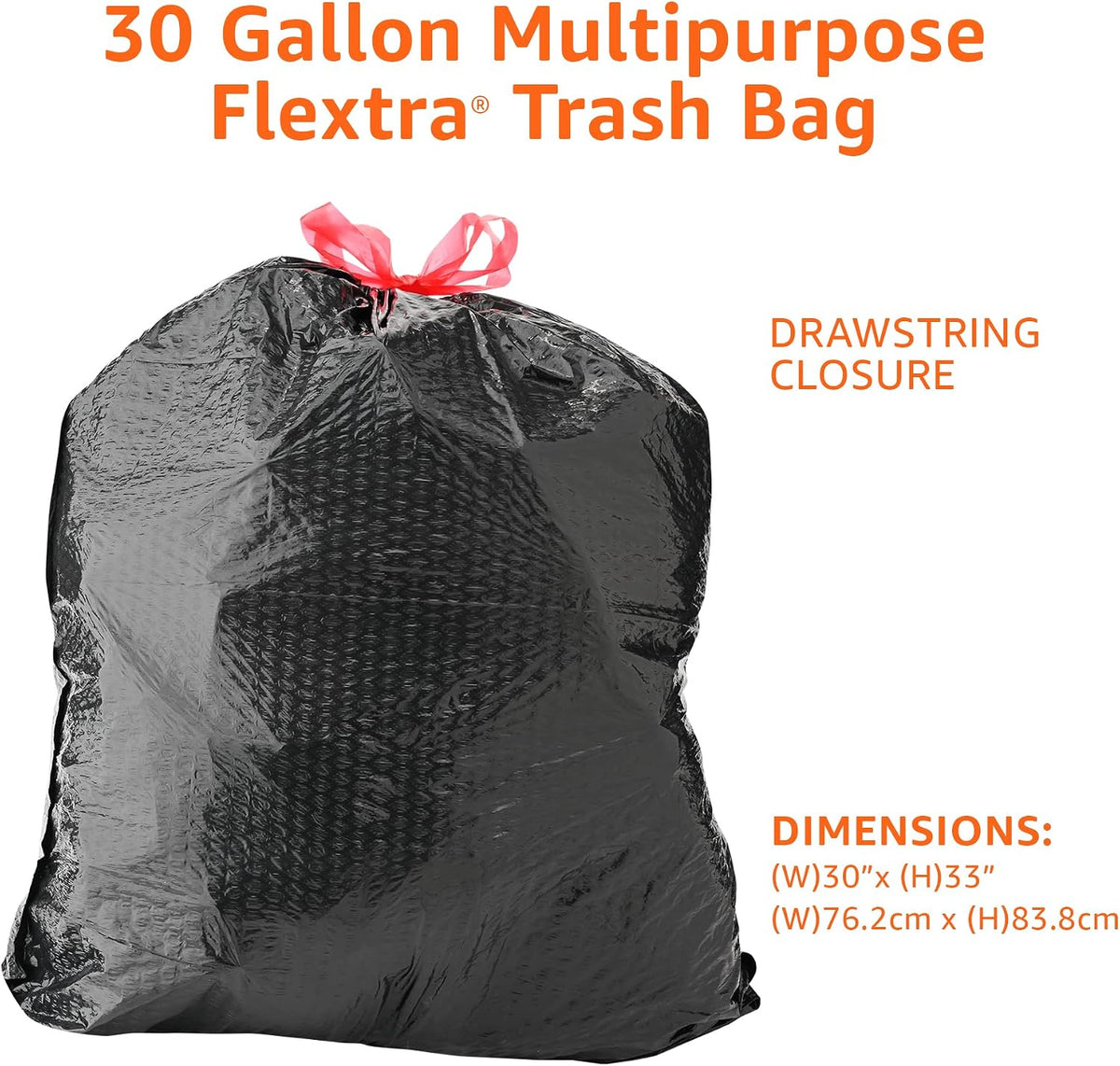 1.1 mil bag thickness with flextra flex-pattern embossing for tear and puncture resistance