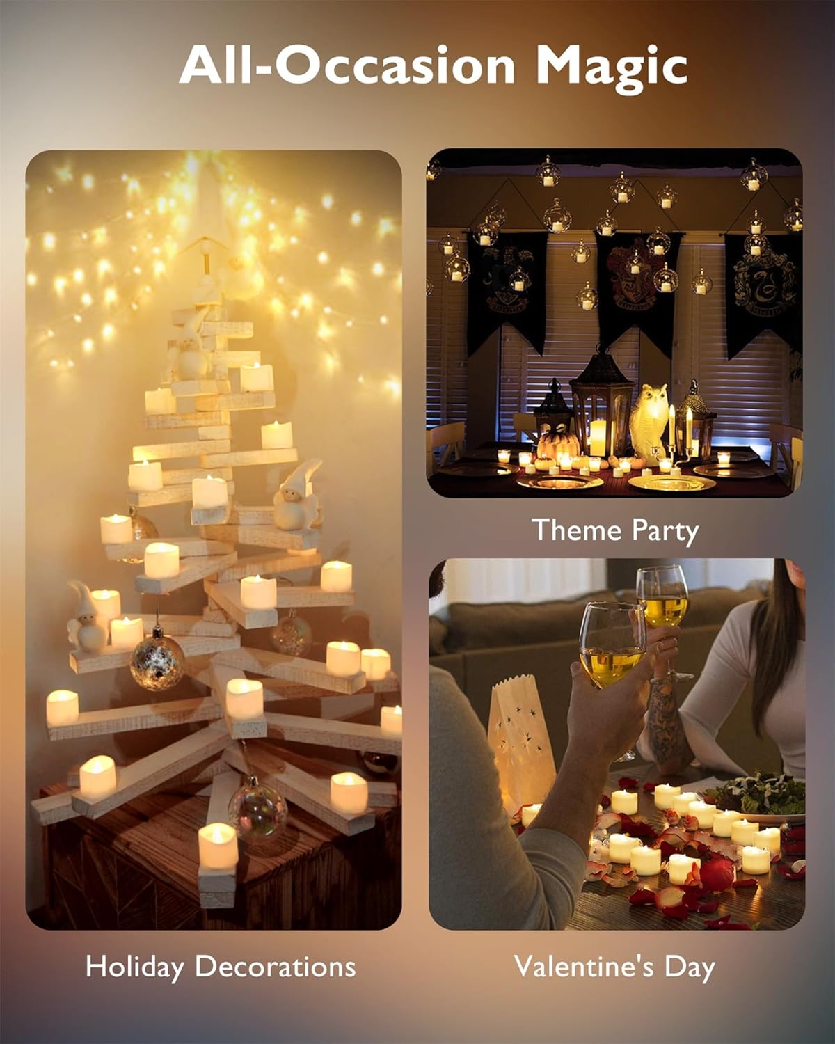 1.5 in dia x 1.3 in h dimensions compatible with most standard tea light holders