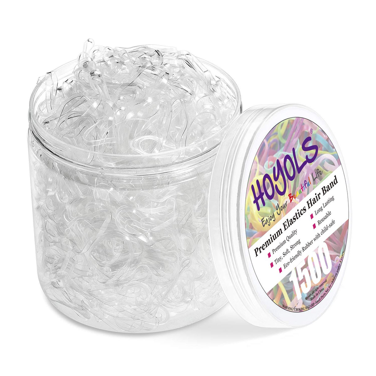 1,500 mini hair ties per pack for high-volume use