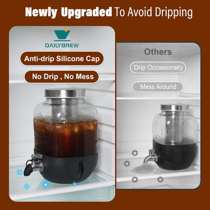 1 Gallon Cold Brew Coffee Maker – All-in-One Beverage Dispenser for Kitchen Counter, Dining Room, and Backyard