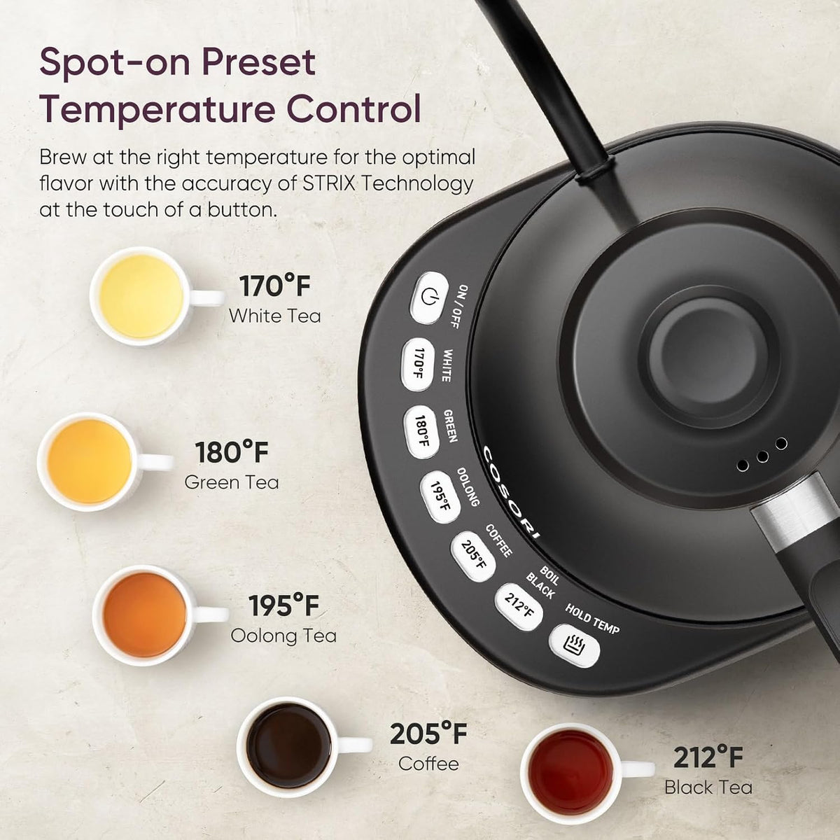 1-hour hold temp keep-warm function with ±5°f accuracy