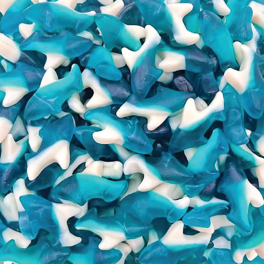 1-pound bulk bag containing approximately 70 gummy shark pieces