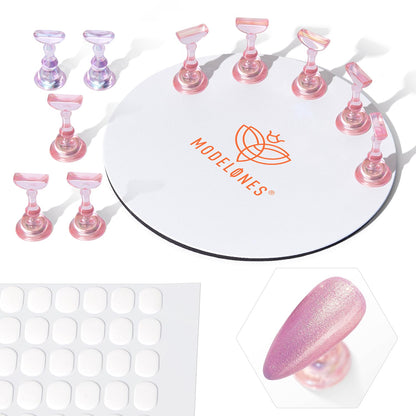 10 chess-shaped magnetic nail tip holders with built-in magnets